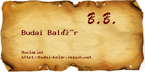 Budai Balár névjegykártya